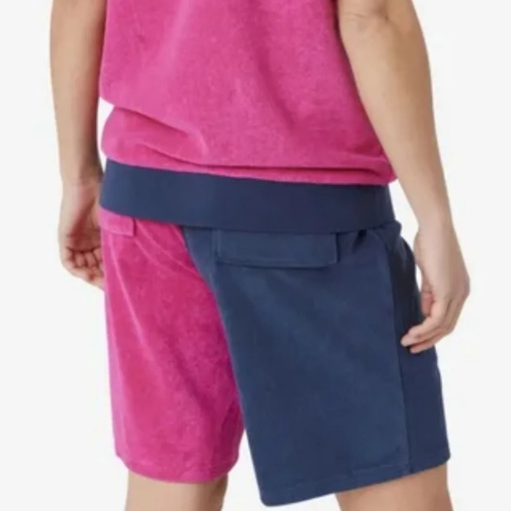 XL NWT FILA Analu Terry Polo & Kalili Shorts Towel Cloth Pink Blue Yellow